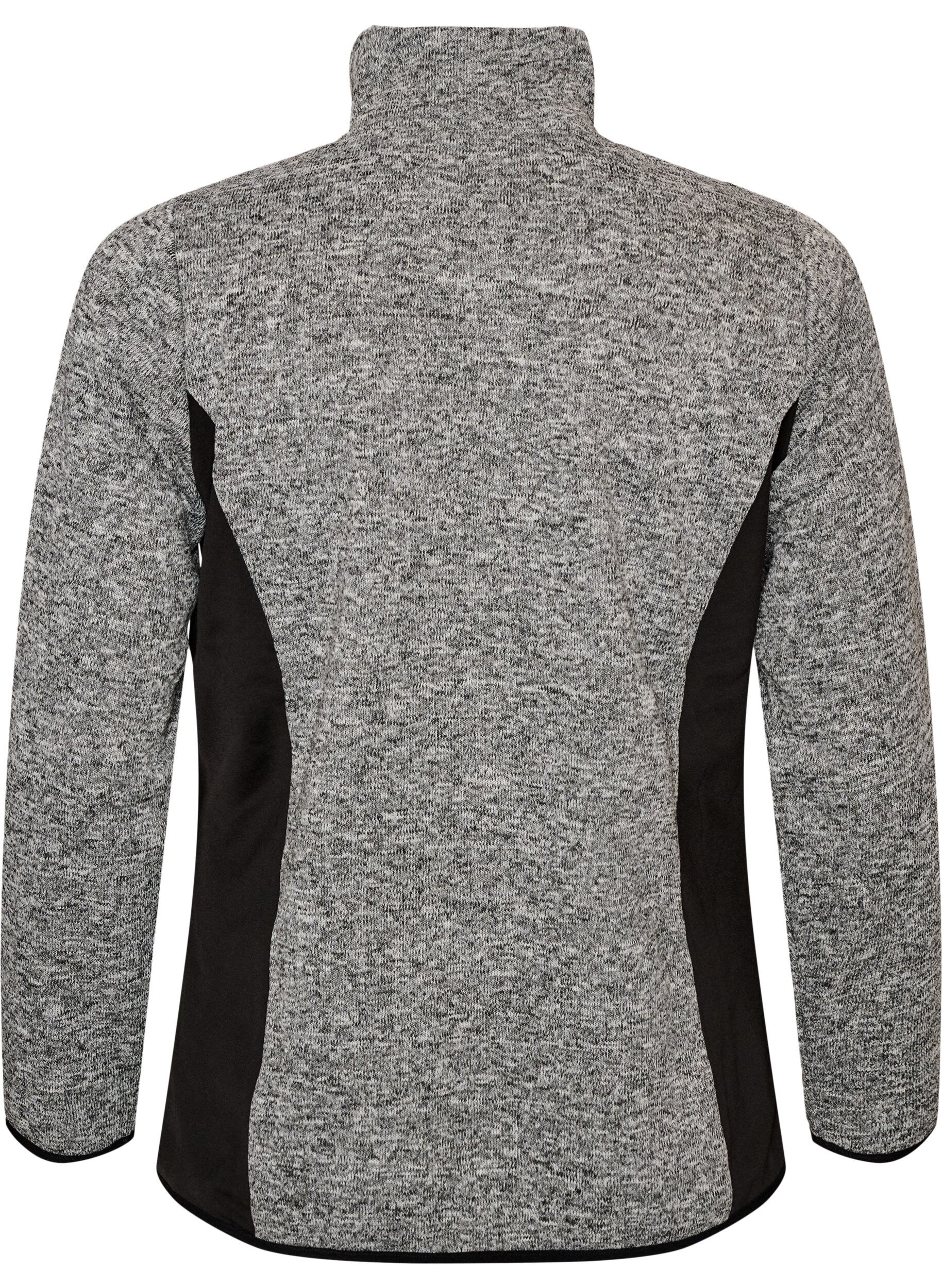 ZizziTrainingsjacke mit Kontrasteins&auml;tzen und hohem Kragen, Grau, Packshot image number 1