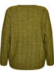 Blouse en maille torsad&eacute;e avec col en V, Vert, Packshot image number 1