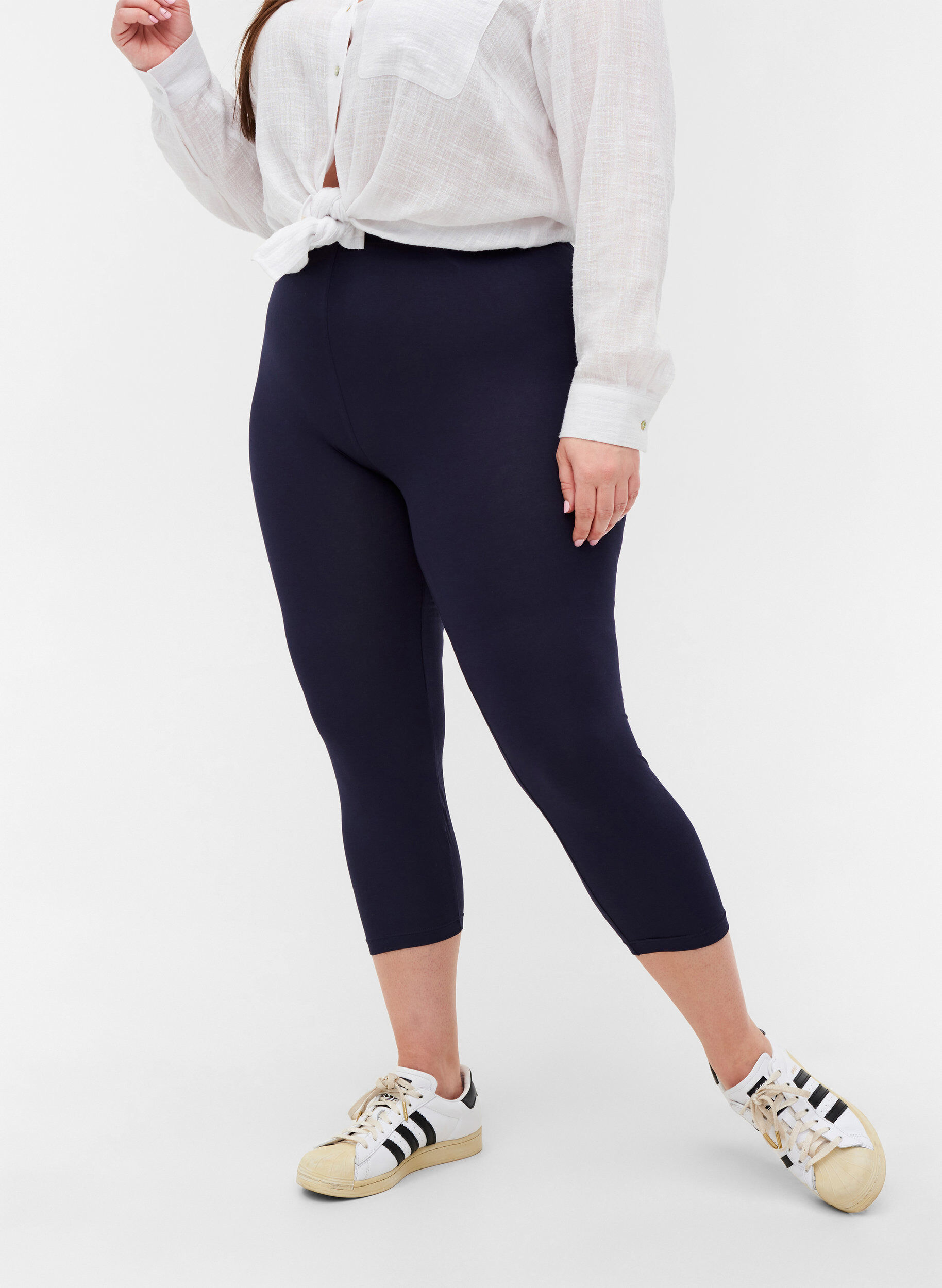 Zizzi Legging 3/4 basique, Night Sky, Model image number 2