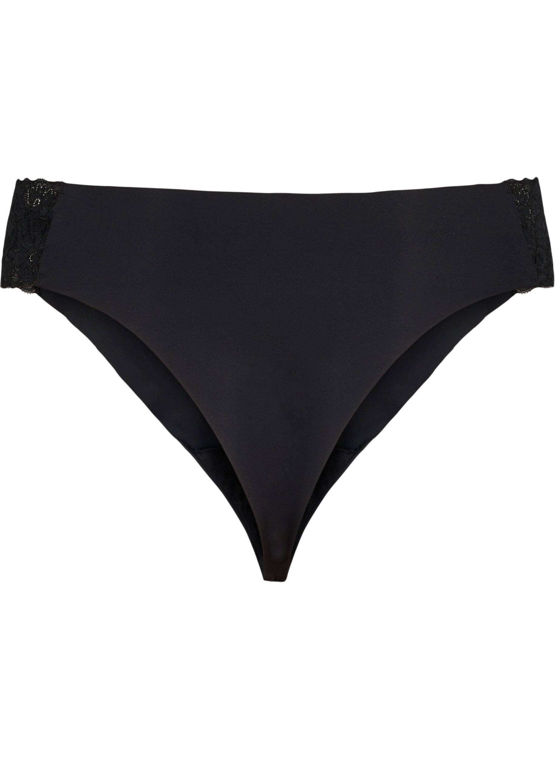 Zizzi 2-pack Brazilian Slip mit normaler Taille, Schwarz, Packshot image number 1