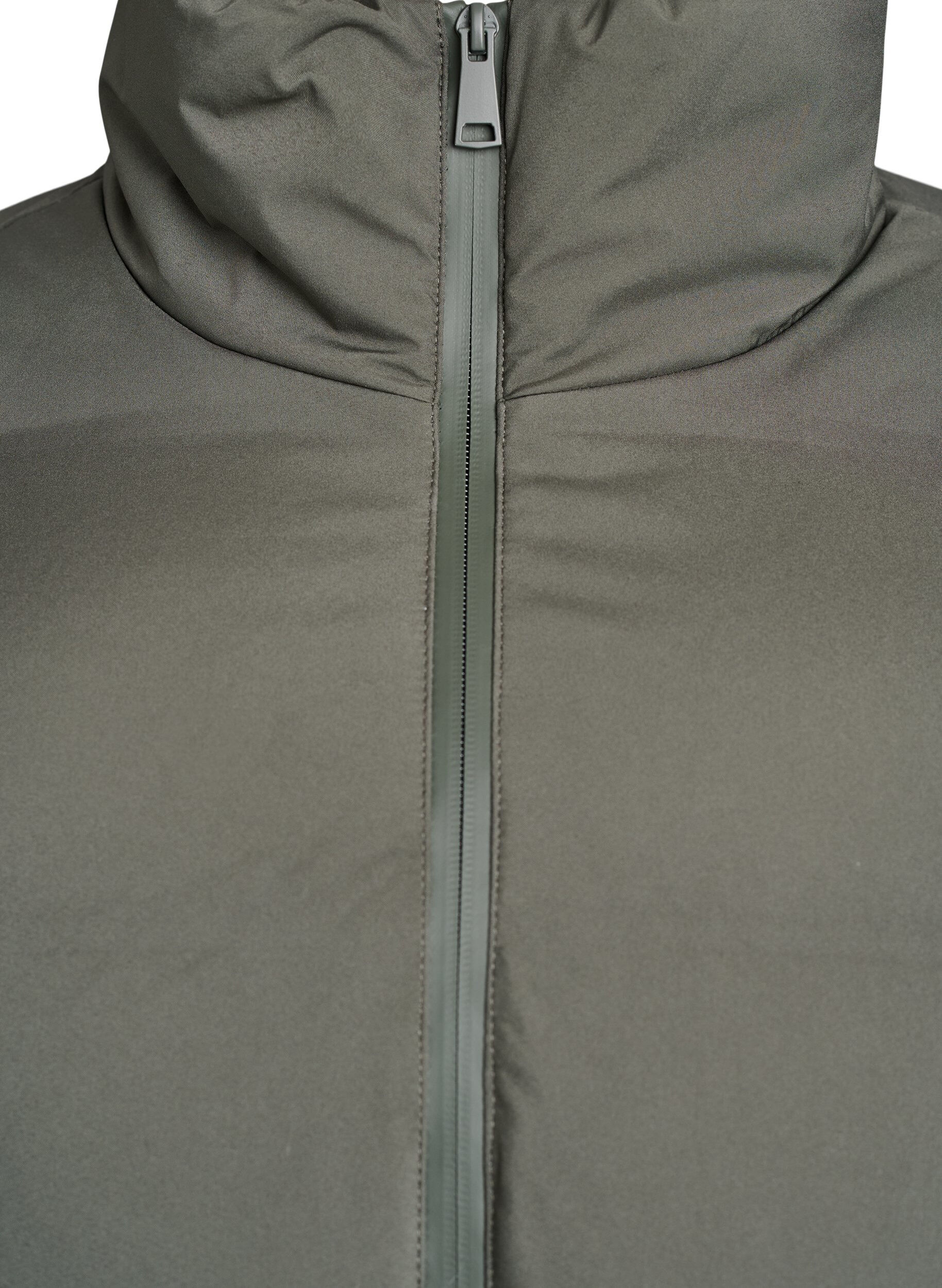Zizzi Mittellange Pufferjacke mit verstellbarer Taille, Grau, Packshot image number 2