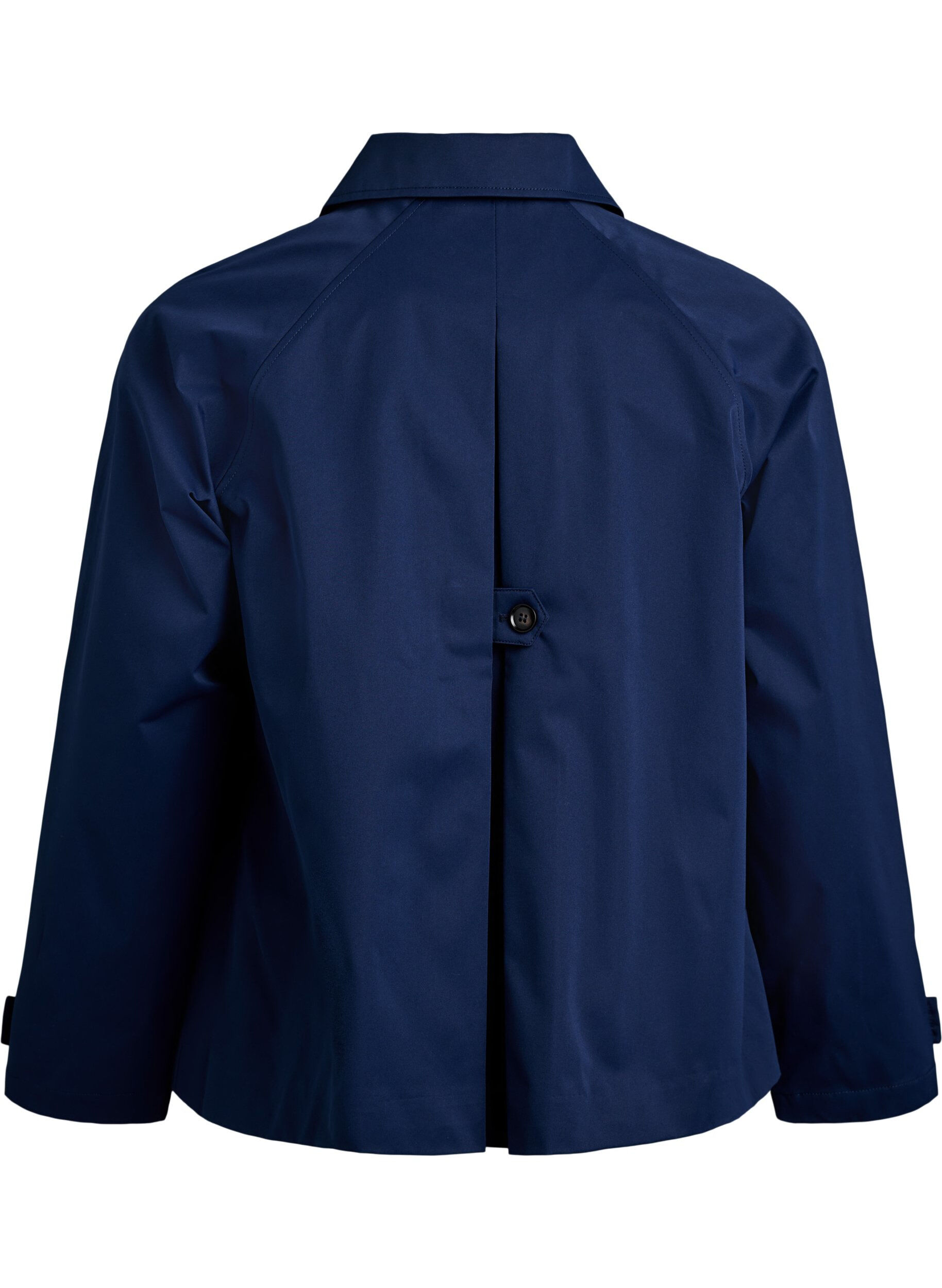 Zizzi Kurzer Trenchcoat mit Kragen und Raglan&auml;rmeln, Blau, Packshot image number 1
