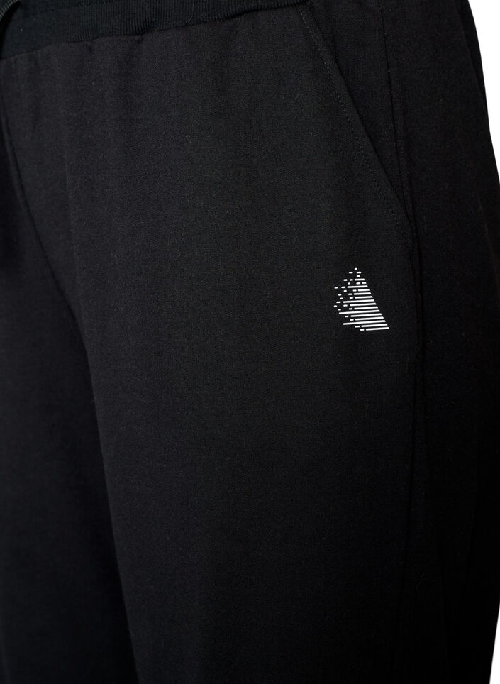 Pantalon d'entra&icirc;nement coupe ample avec taille haute, Noir, Packshot image number 2