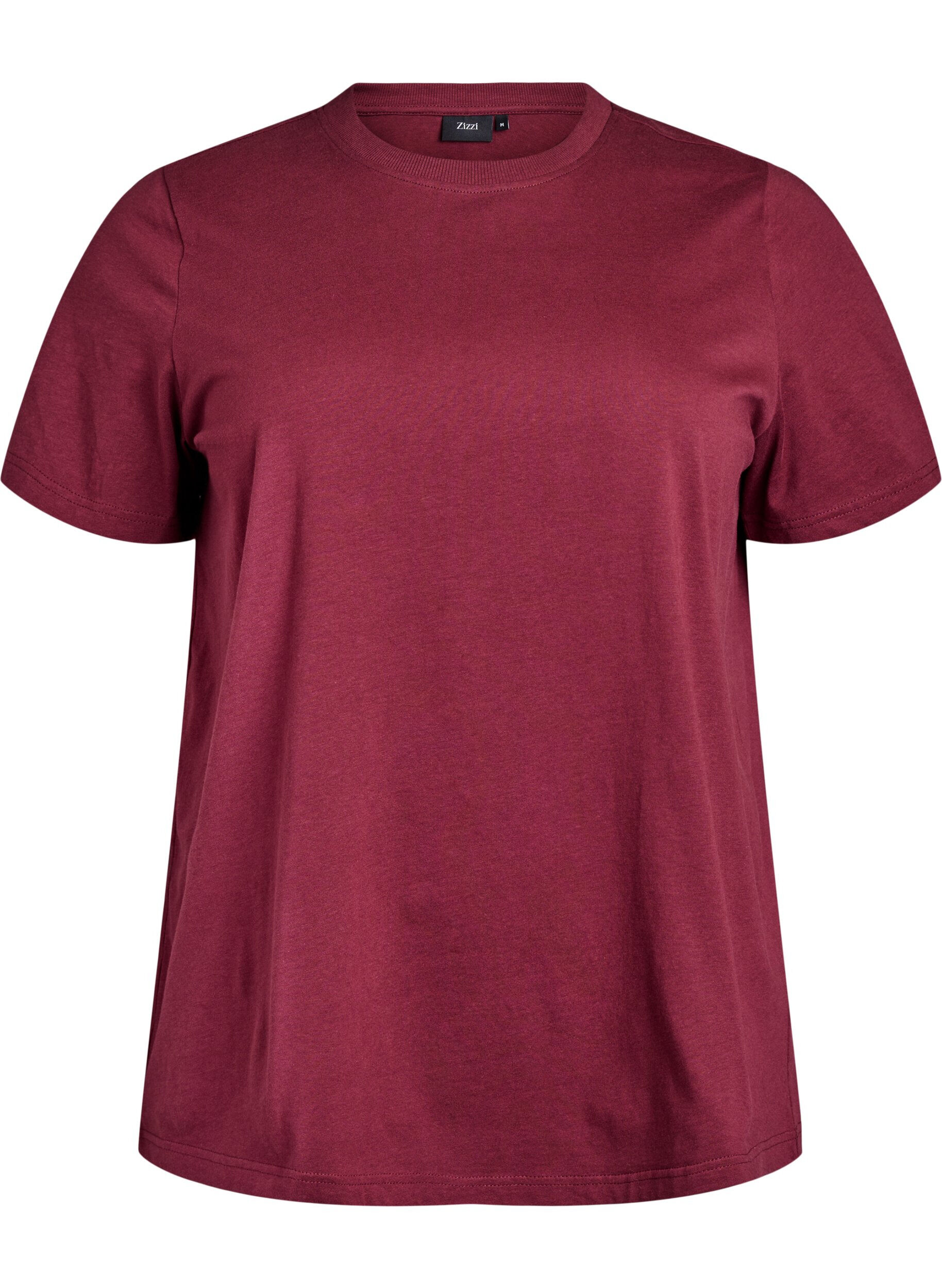 T-shirt basique en coton &agrave; col rond