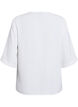 Bluse mit V-Ausschnitt und 3/4-&Auml;rmeln, Vanille, Packshot image number 1