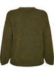 Pull ample en maille avec coutures apparentes, Vert fonc&eacute;, Packshot image number 1