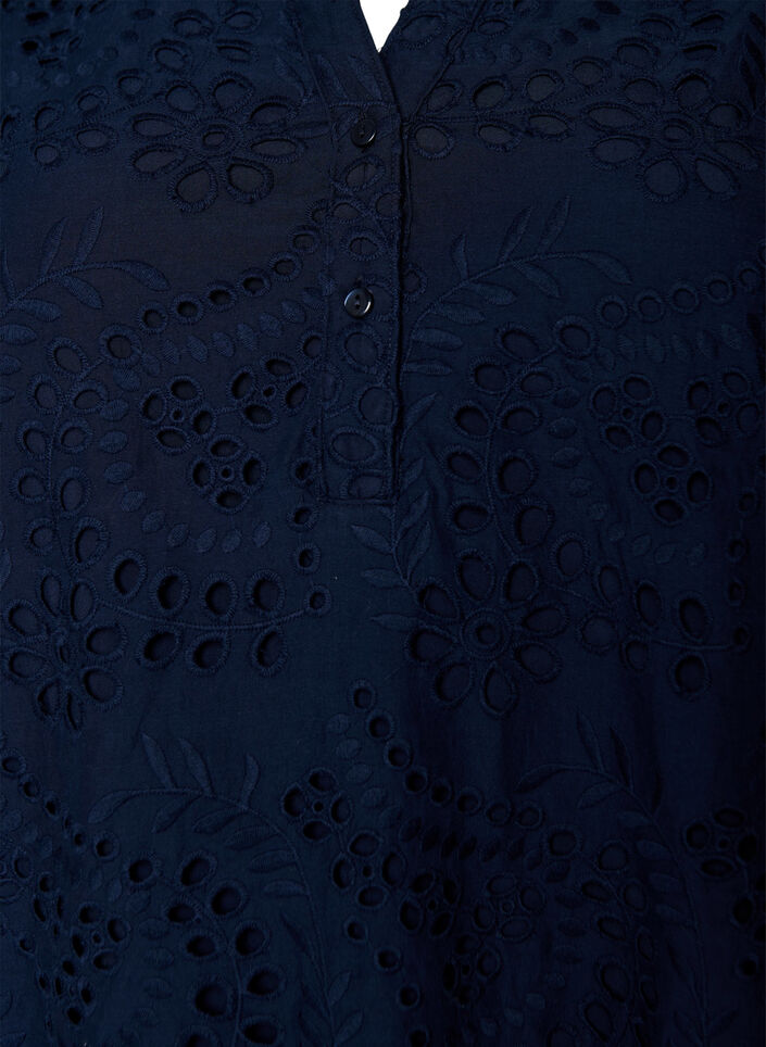 Robe en broderie anglaise avec manches &agrave; volants, Bleu, Packshot image number 2