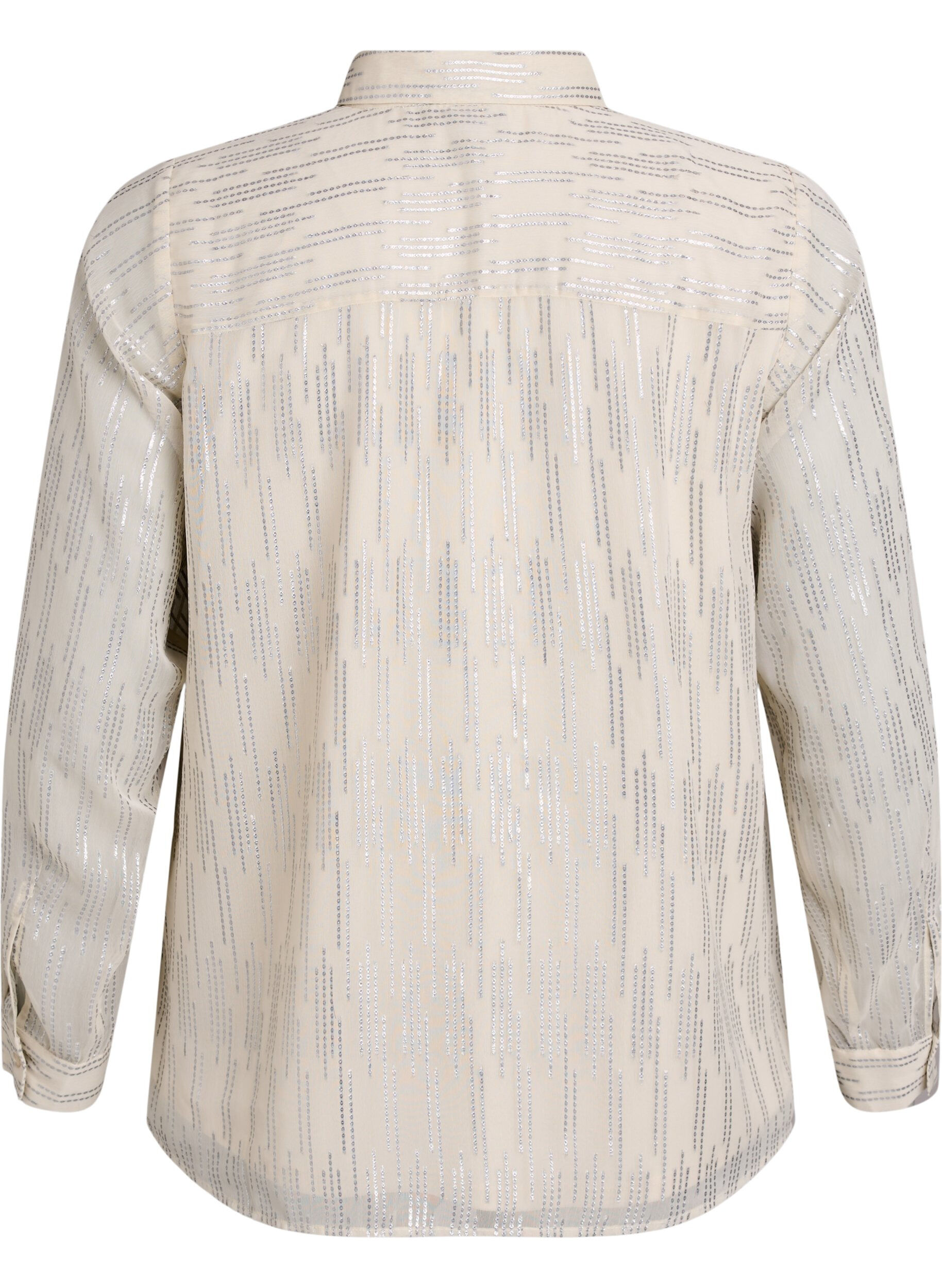 Zizzi Bluse mit glitzerndem Muster, Vanille, Packshot image number 1