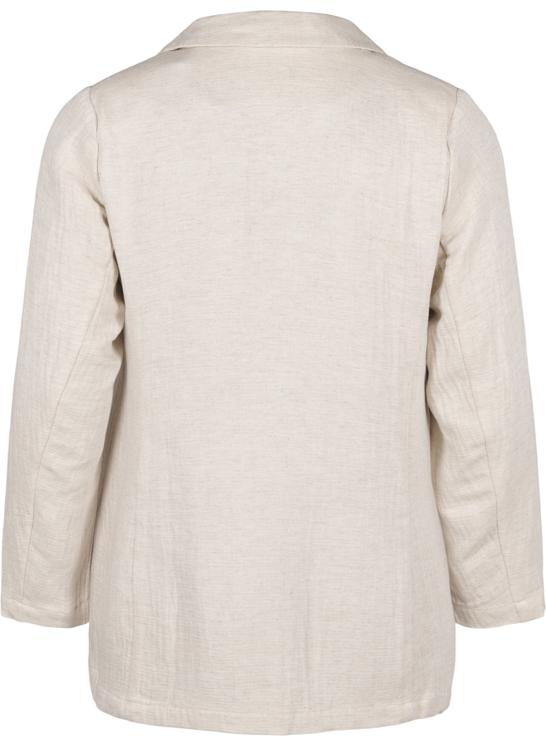 Zizzi Blazer aus Materialmix mit Leinen, Rainy Day, Packshot image number 1