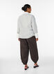 Pantalon ballon taille haute en coton, Marron, Model image number 1