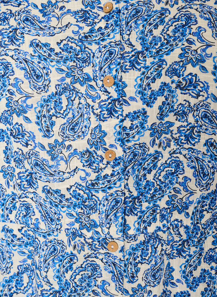 Kurzes Kleid aus Baumwolle mit Blumenprint, Blau, Packshot image number 2