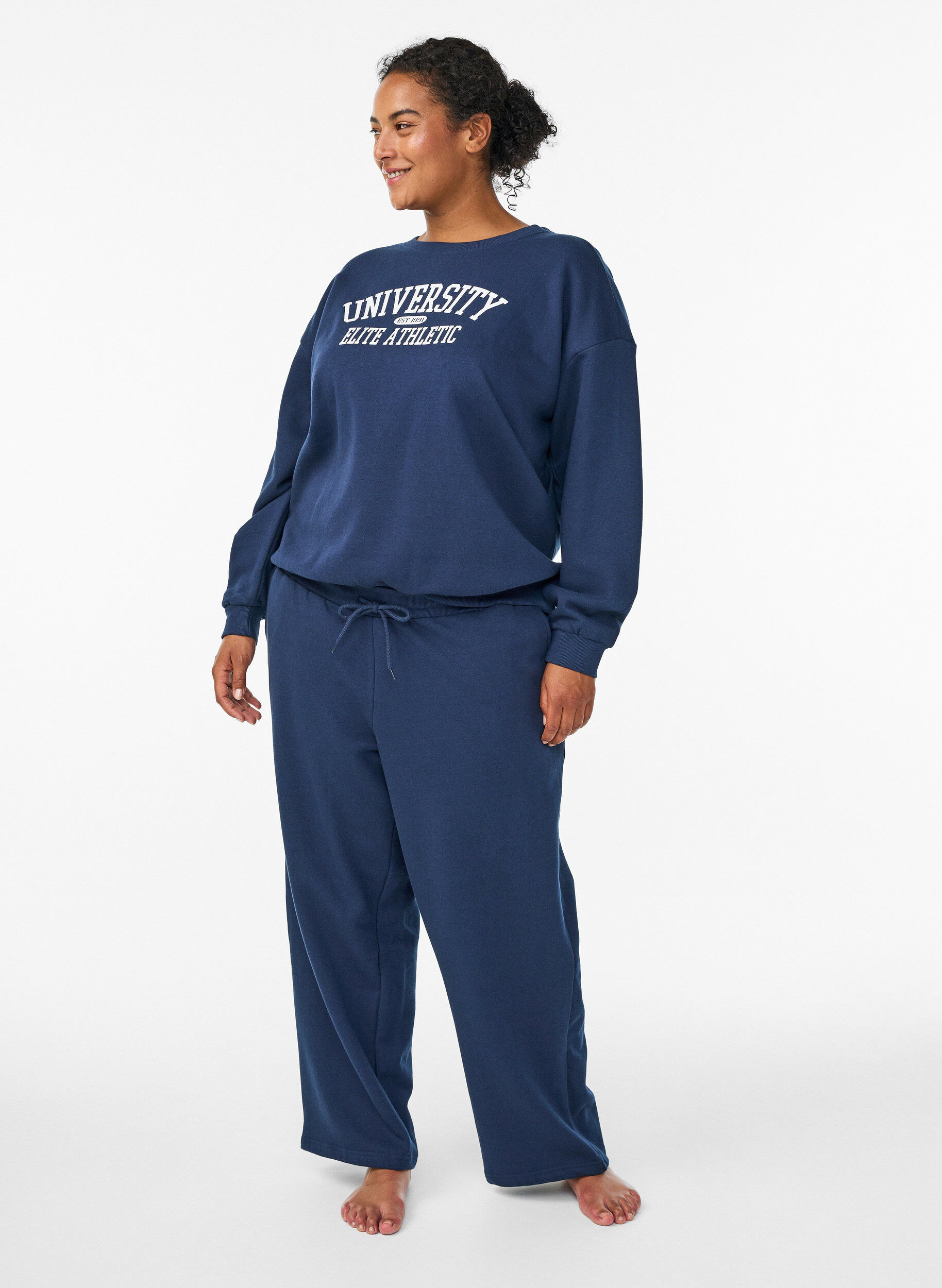ZizziSweatshirt mit Textaufdruck, Blau, Model image number 1