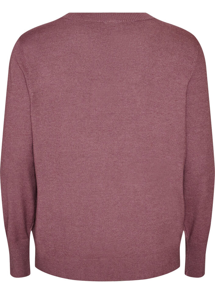 Blouse en maille avec un col rond, Rose, Packshot image number 1