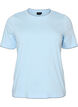 T-shirt en coton avec bords ondul&eacute;s contrastants, Bleu Clair, Packshot image number 0