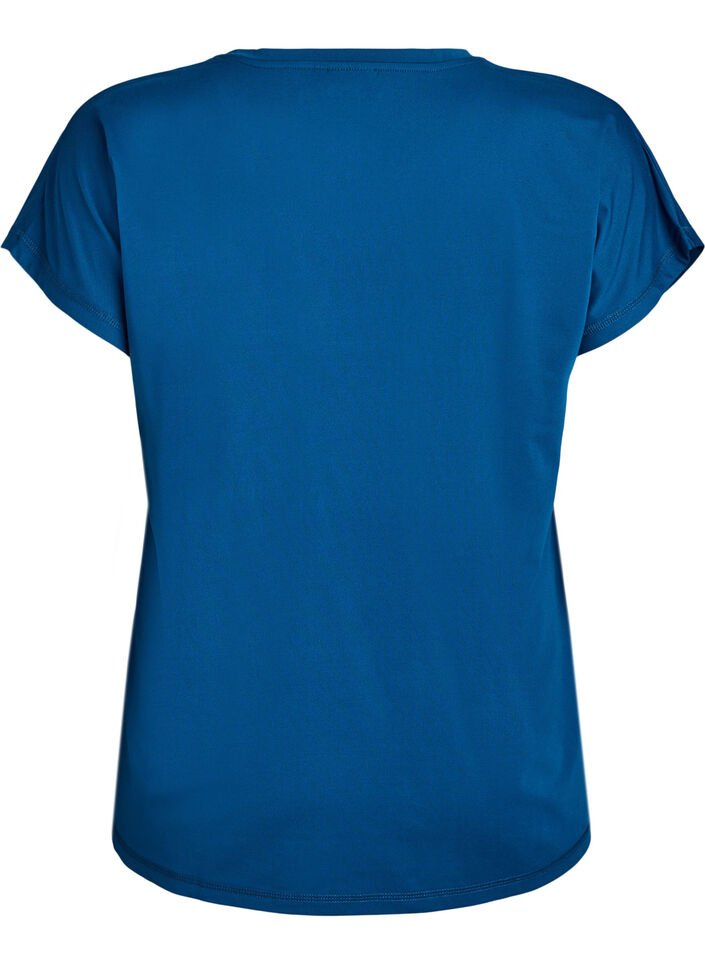 Einfarbiges Trainings-T-Shirt, Blau, Packshot image number 1