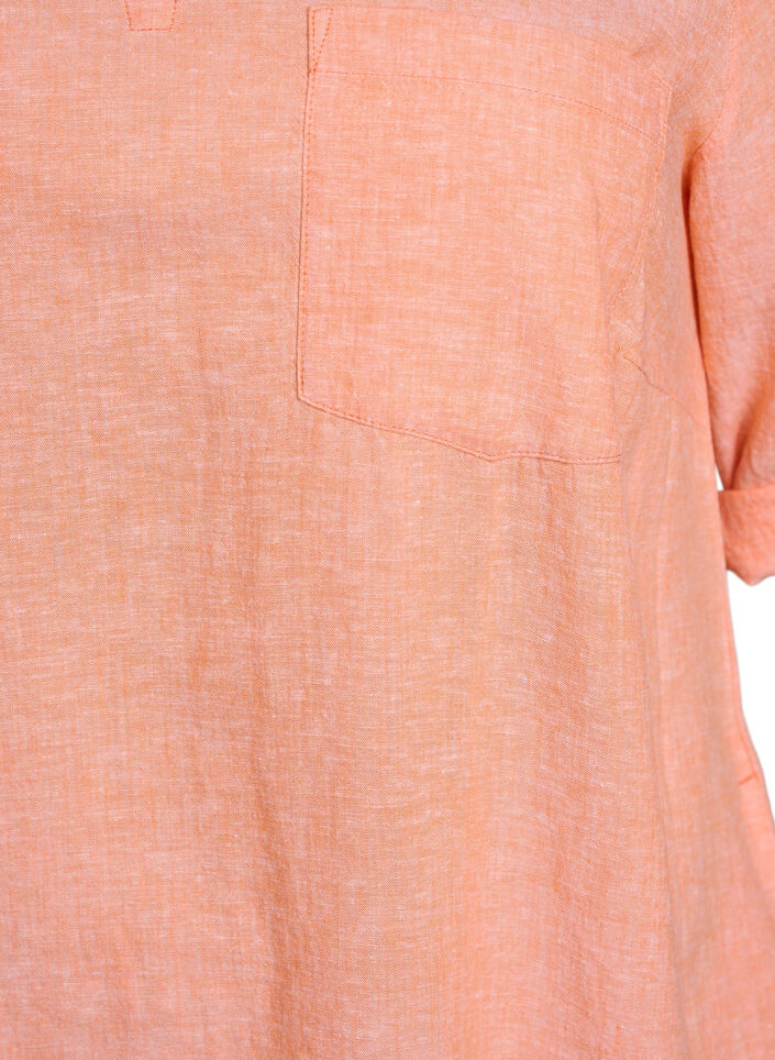 Tunika aus Leinen und Viskose mit A-Linie, Orange, Packshot image number 2