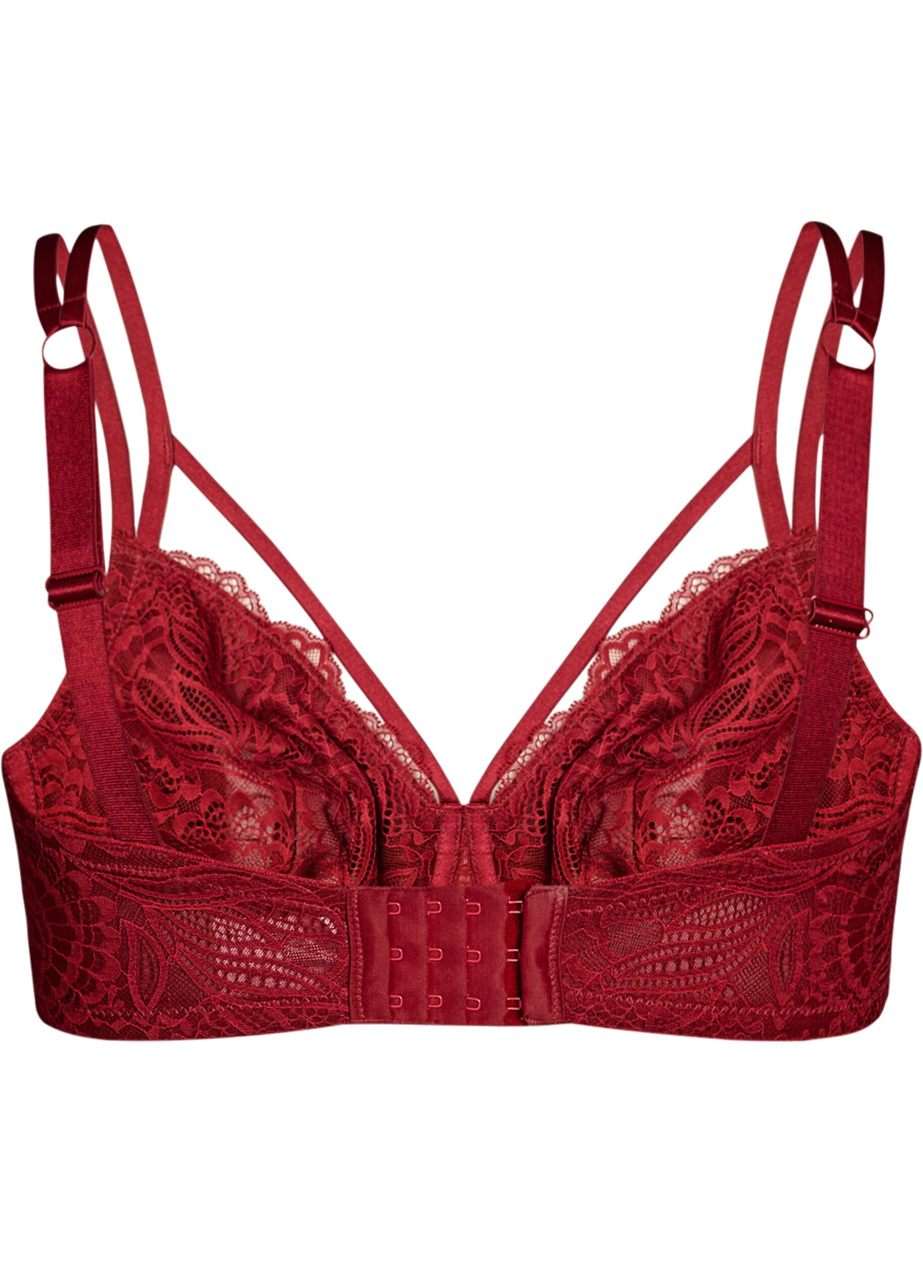 ZizziSoutien-gorge embo&icirc;tant avec dentelle et doubles bretelles, Noir, Packshot image number 1