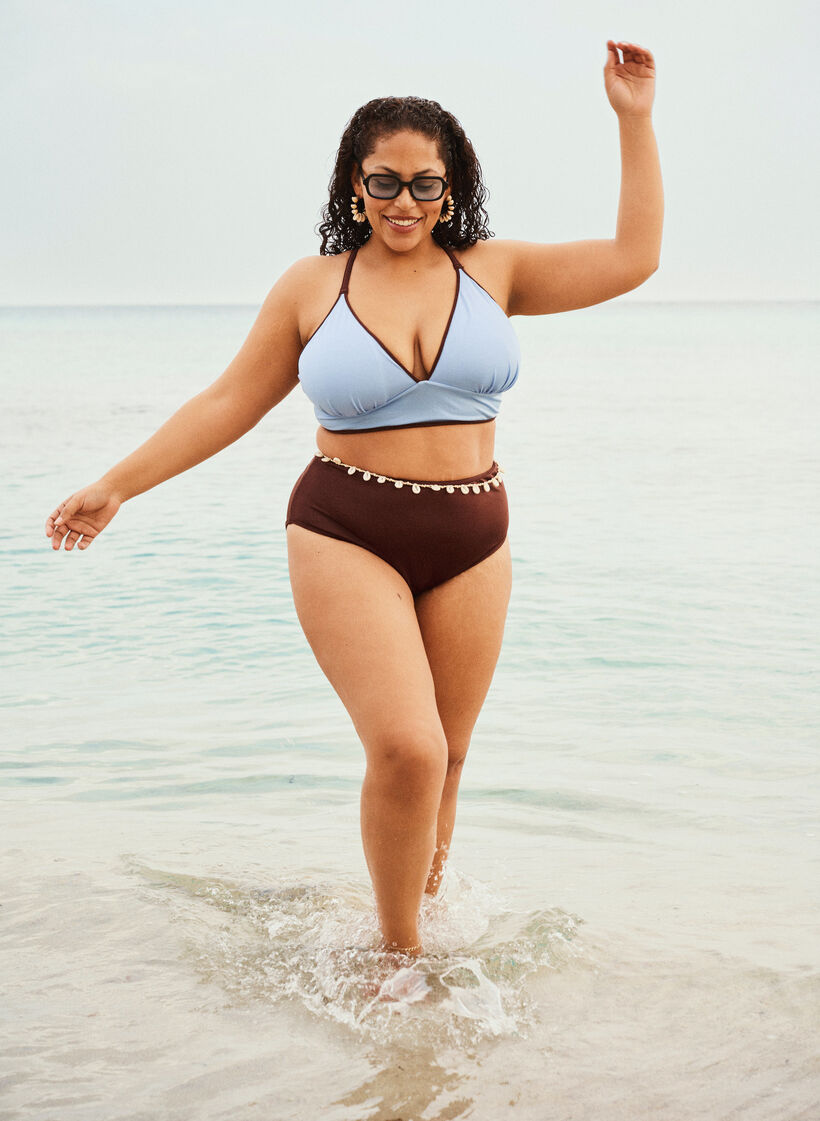 Bas de bikini r&eacute;versible taille standard, Marron, Image image number 0