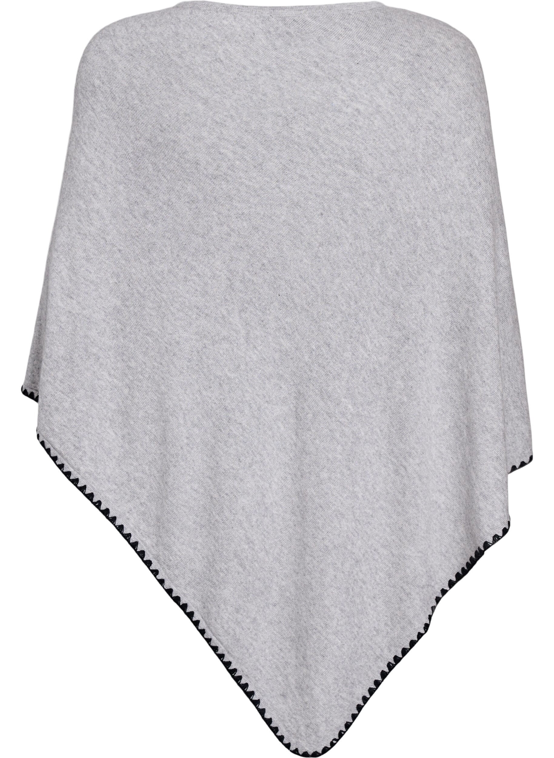 ZizziPoncho en maille fine, Gris, Packshot image number 1