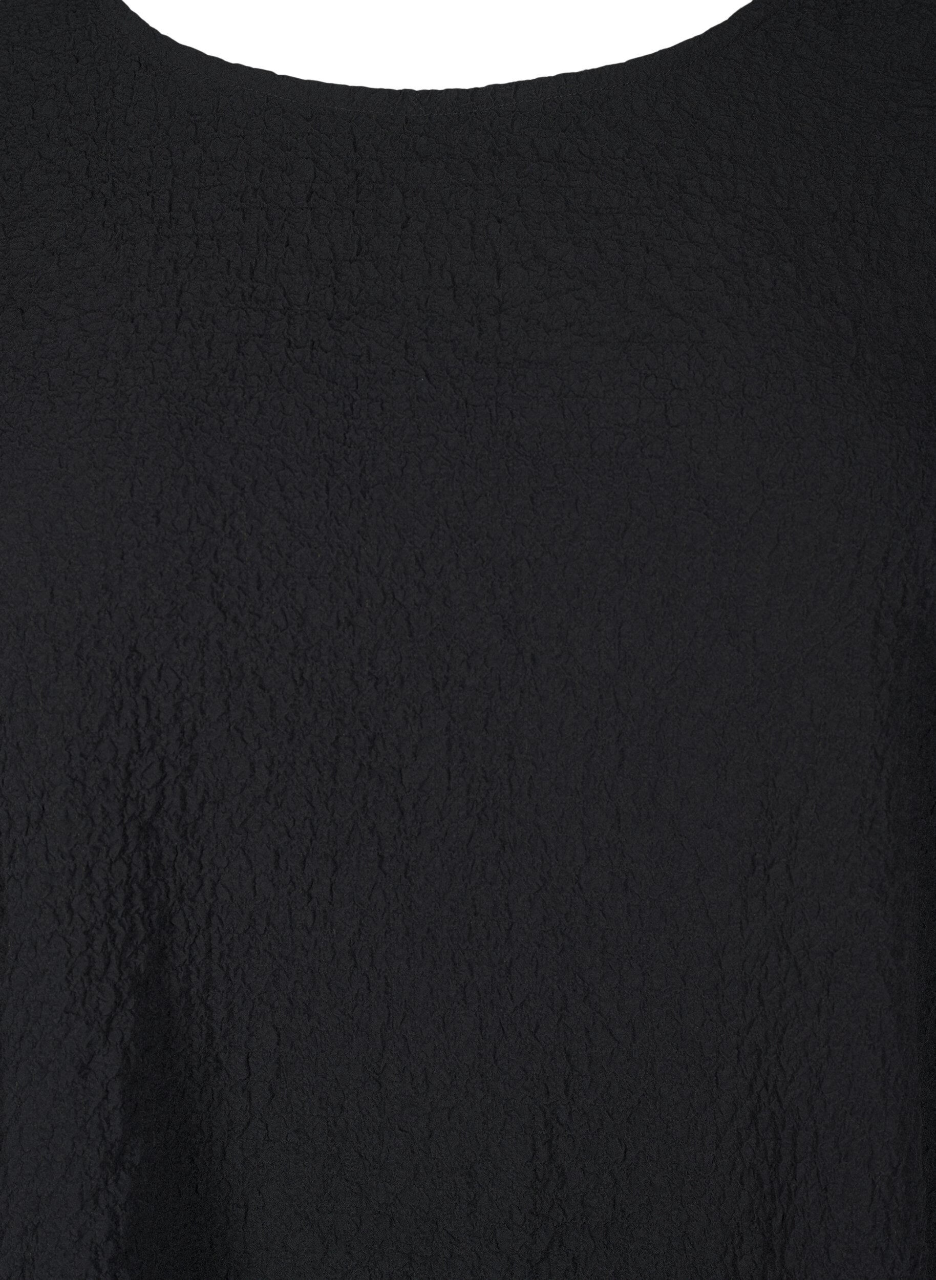 Zizzi FLASH - Lang&auml;rmelige Tunika mit Rundhalsausschnitt, Schwarz, Packshot image number 2