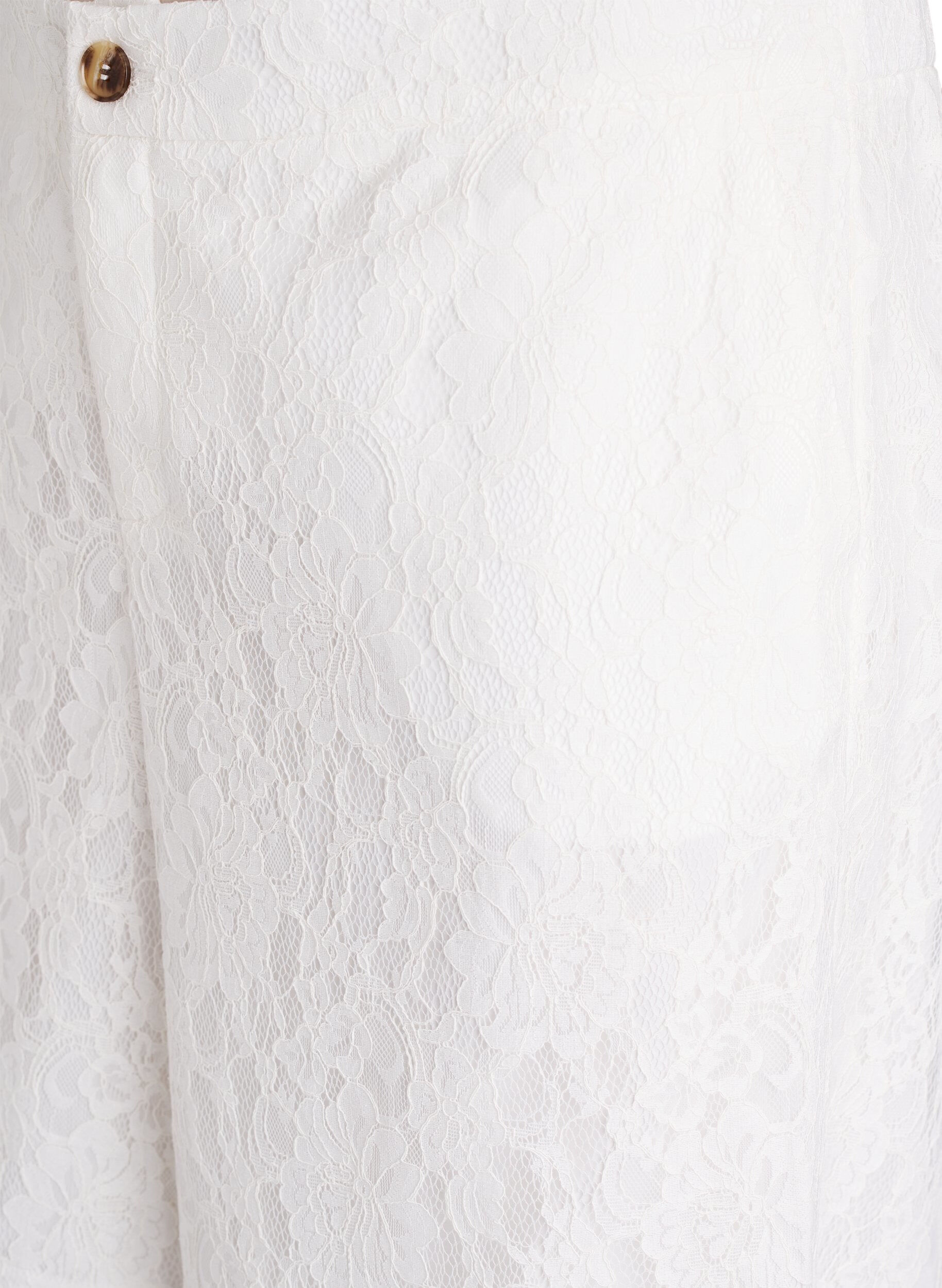 Zizzi Hoch taillierte Bermudashorts aus Spitze, Vanille, Packshot image number 2