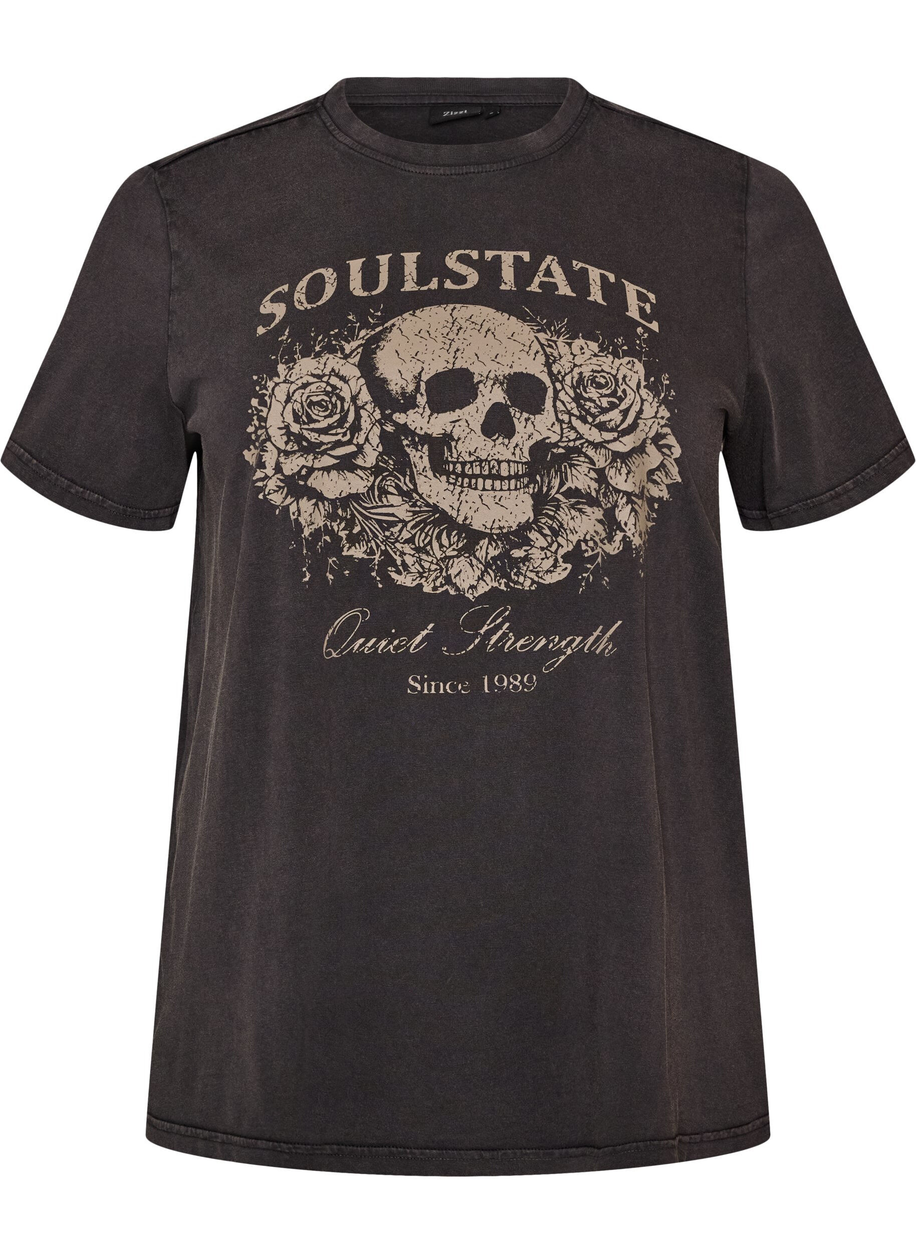 ZizziT-shirt graphique en coton bio, Beige, Packshot image number 0
