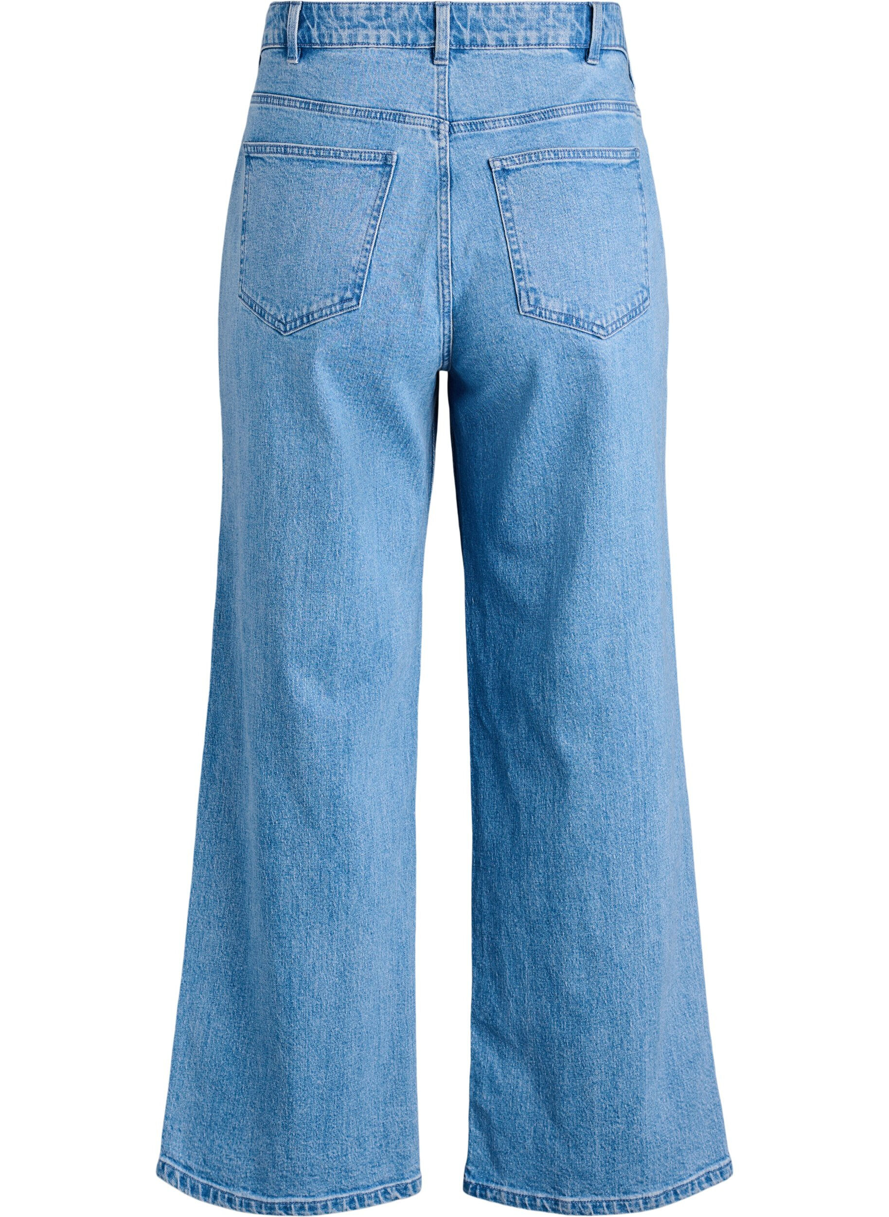Zizzi Wide-Leg-Jeans mit hoher Taille, Blau, Packshot image number 1
