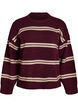 Blouse en maille avec doubles rayures contrastantes, Bordeaux, Packshot image number 0