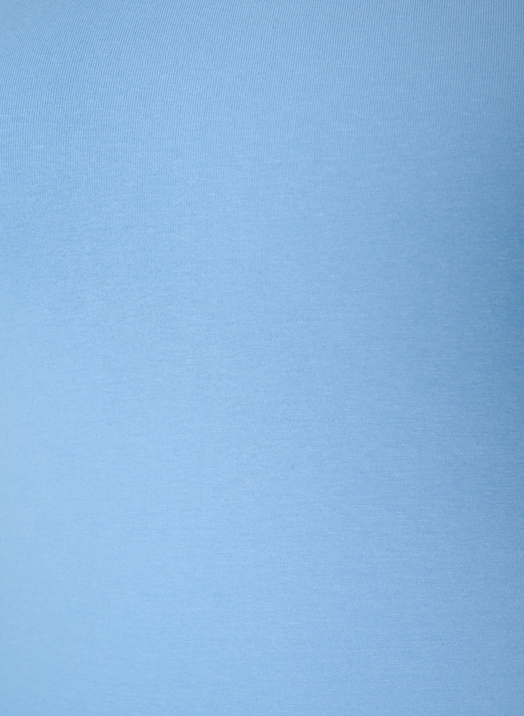 ZizziHaut basic uni en coton, Bleu Clair, Packshot image number 2