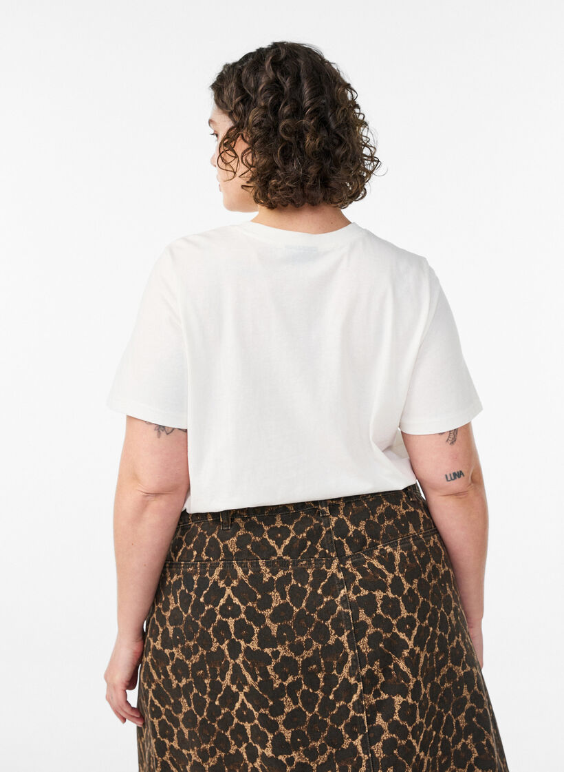 T-shirt aus Baumwolle mit Print, Wei&szlig;, Model image number 2