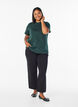 T-shirt basique en coton &agrave; col rond, Vert fonc&eacute;, Model image number 1