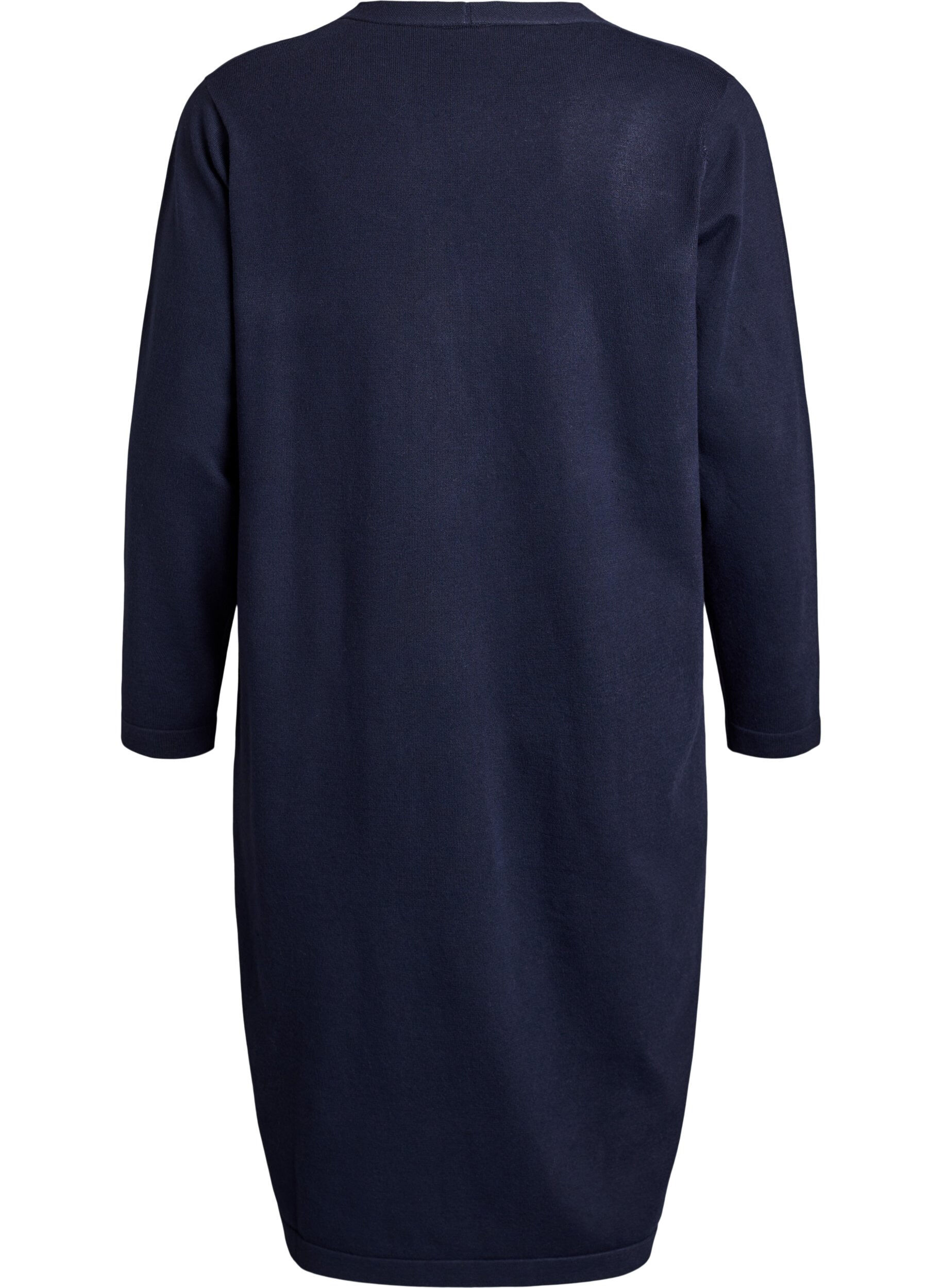 ZizziLange, offene Strickjacke mit Taschen, Blau, Packshot image number 1