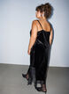 Samtkleid mit Spitze und Seitenschlitz, Schwarz, Model image number 1