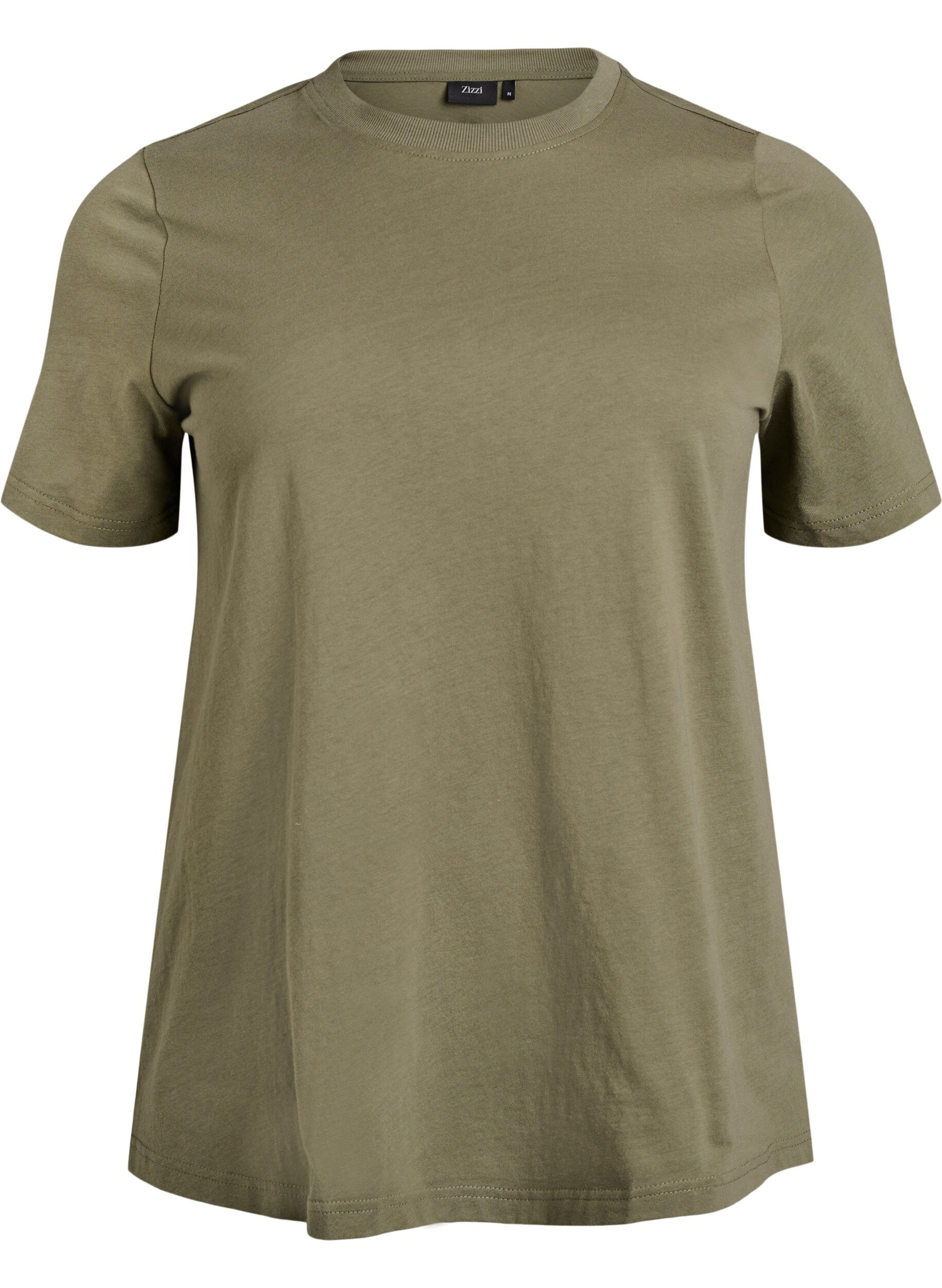 Basic-T-Shirt aus Baumwolle mit Rundhalsausschnitt