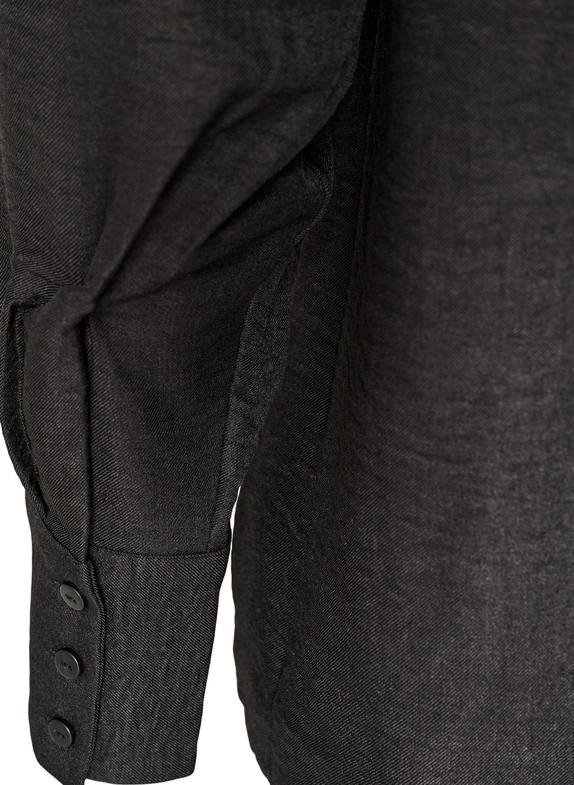ZizziChemise ample avec col en V, Noir, Packshot image number 3