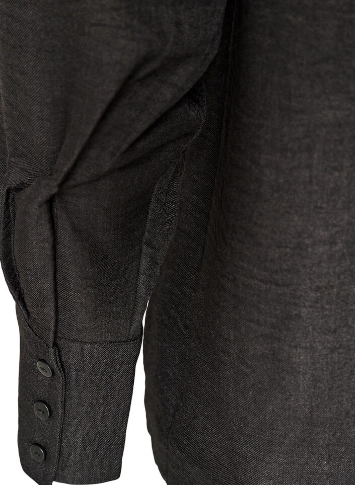 Chemise ample avec col en V, Noir, Packshot image number 3