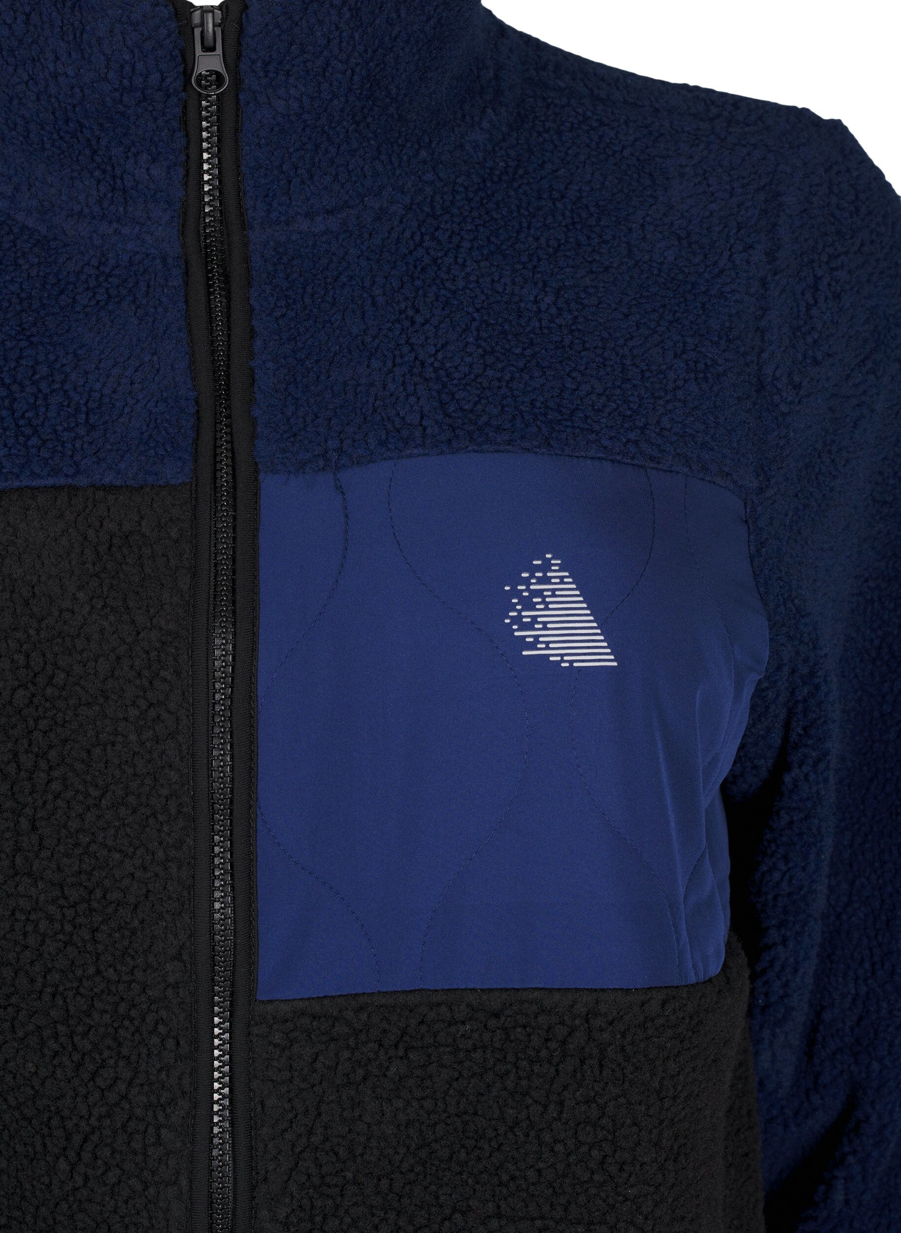 Zizzi Teddyjacke mit Farbblock, Night Sky comb., Packshot image number 2