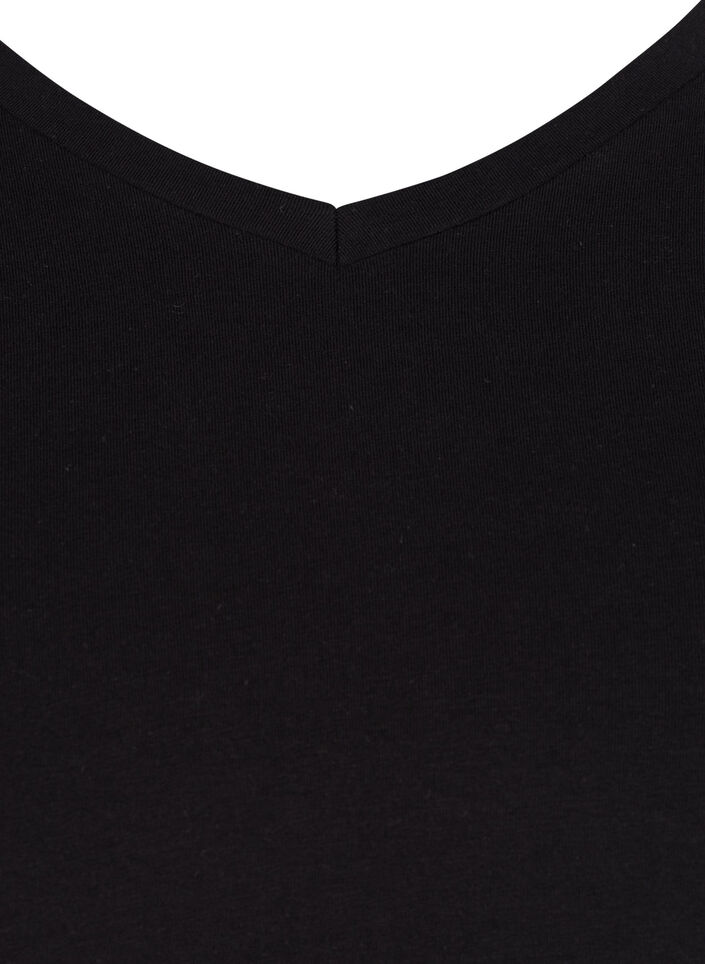 T-shirt en coton uni basique, Noir, Packshot image number 2