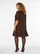 Robe courte coupe &eacute;vas&eacute;e avec des rayures paillet&eacute;es, Marron, Model image number 2