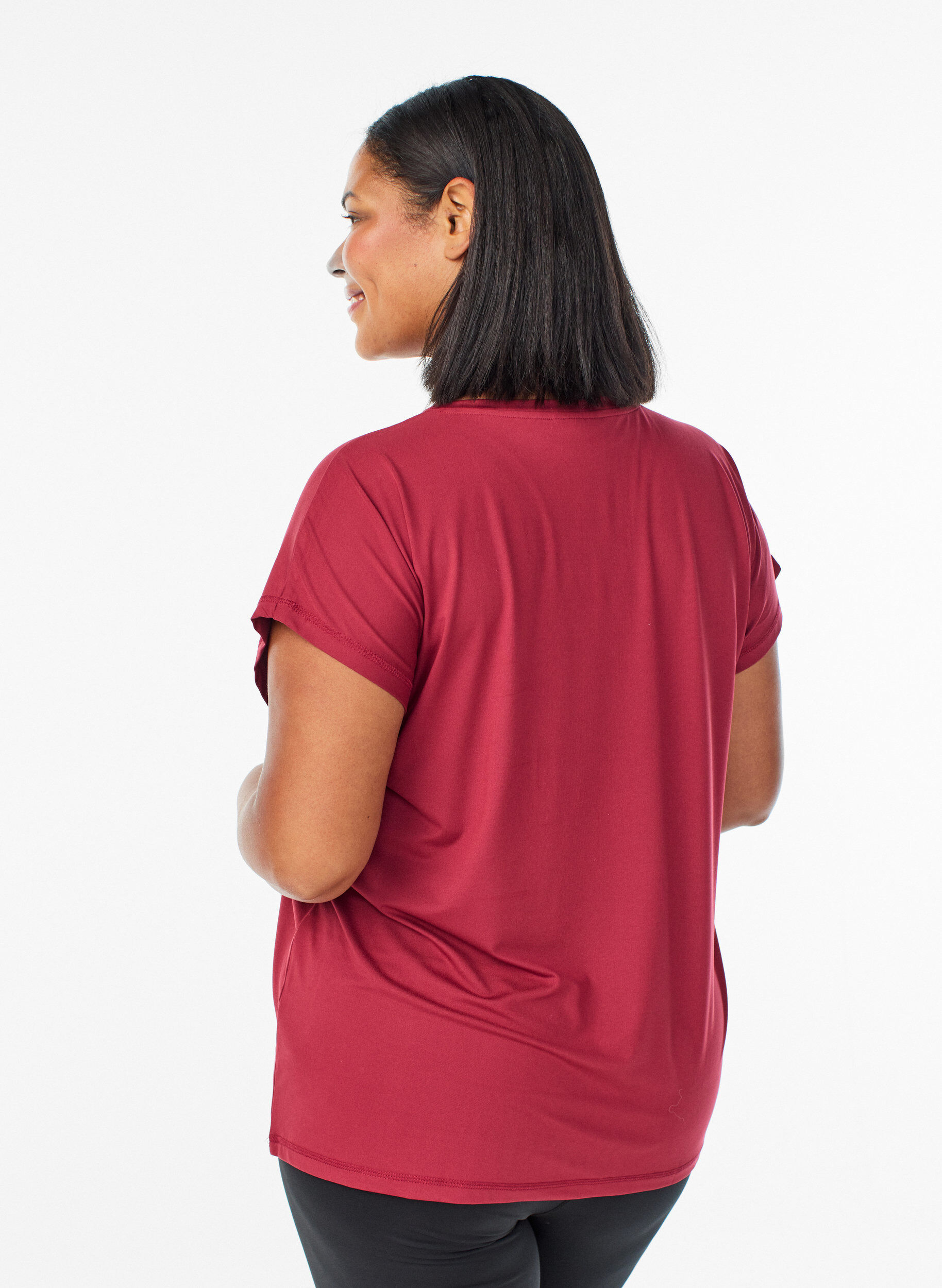 ZizziEinfarbiges Trainings-T-Shirt, Rot, Model image number 2