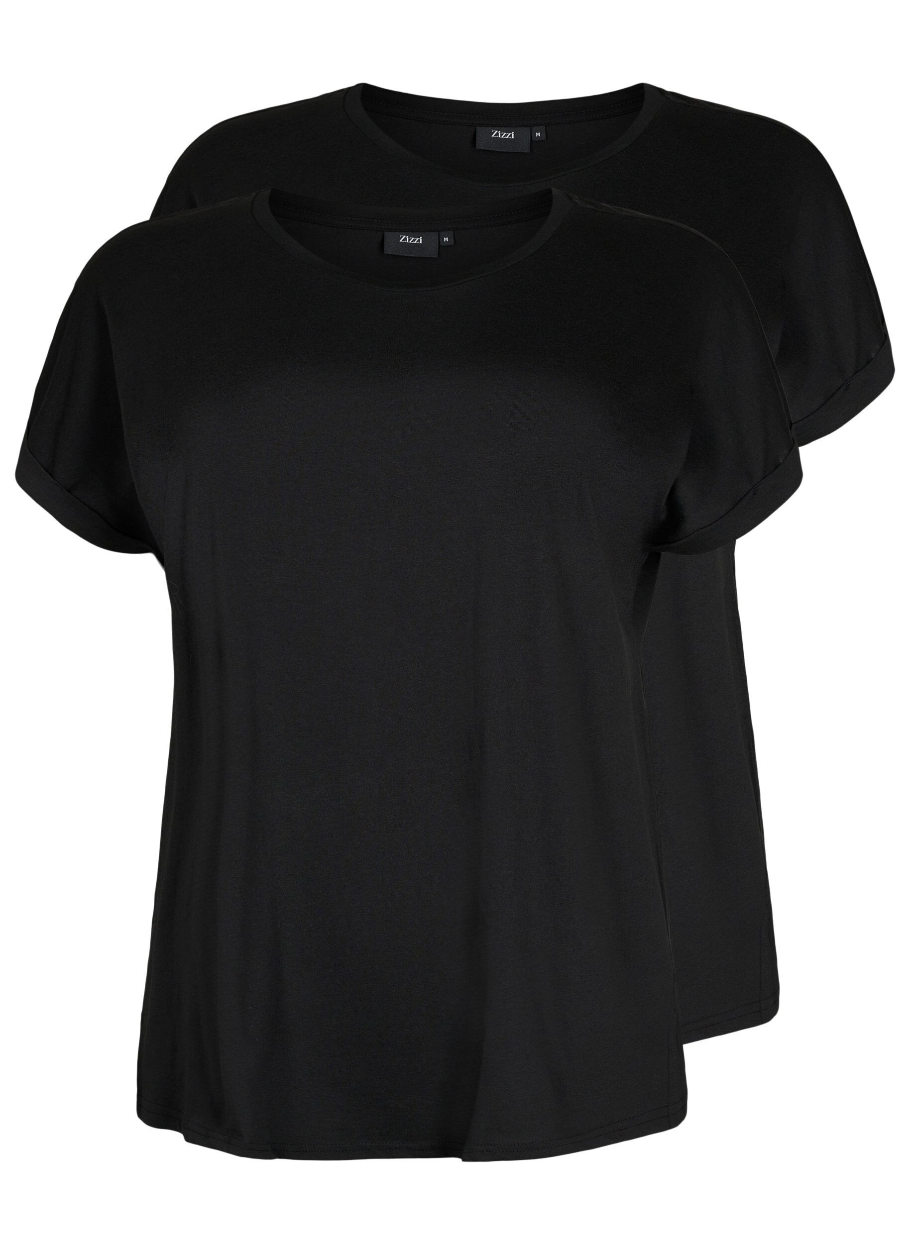 Zizzi2er-Pack kurz&auml;rmlige T-Shirts, Schwarz, Packshot image number 0