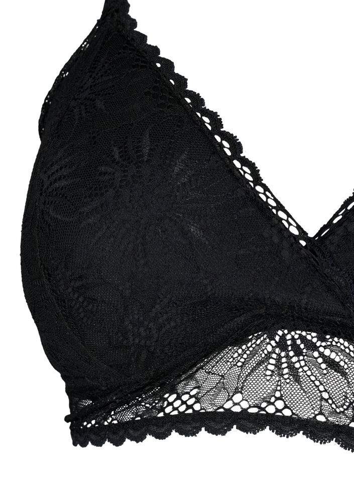 Bralette en dentelle avec détail au dos, Black, Packshot image number 2