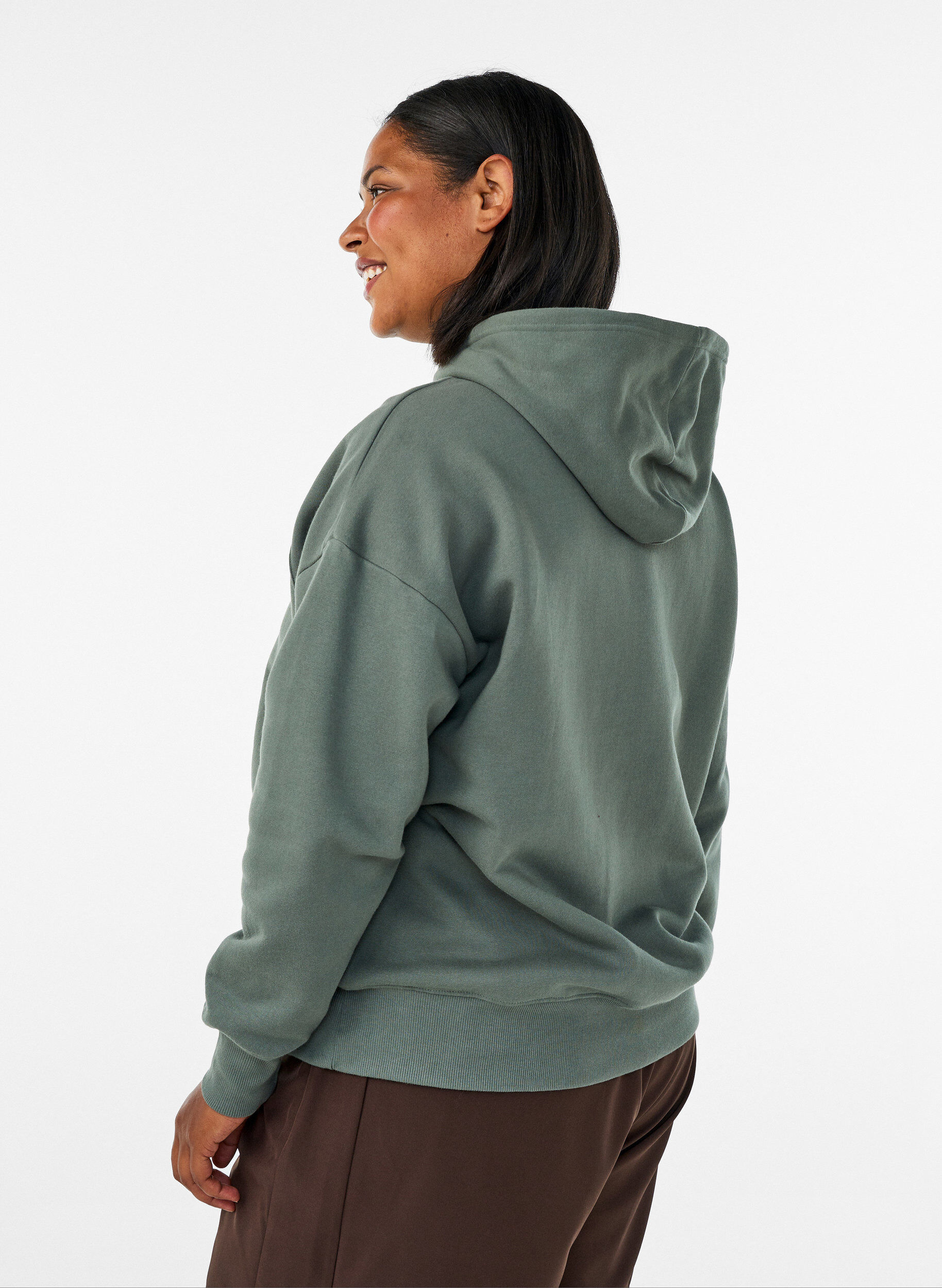 ZizziHoodie mit Brustaufdruck, Gr&uuml;n, Model image number 2