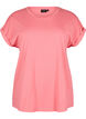 T-shirt &agrave; manches courtes en m&eacute;lange de coton, Rose, Packshot image number 0