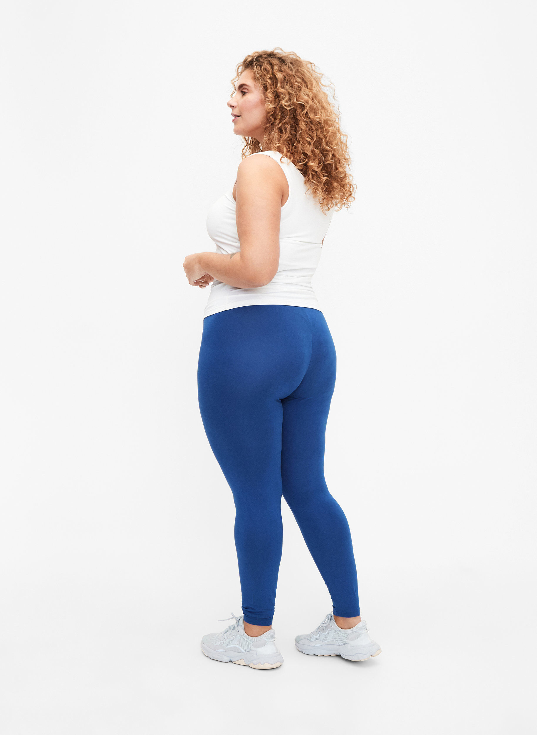 Zizzi Leggings basiques en viscose, Bleu, Model image number 2