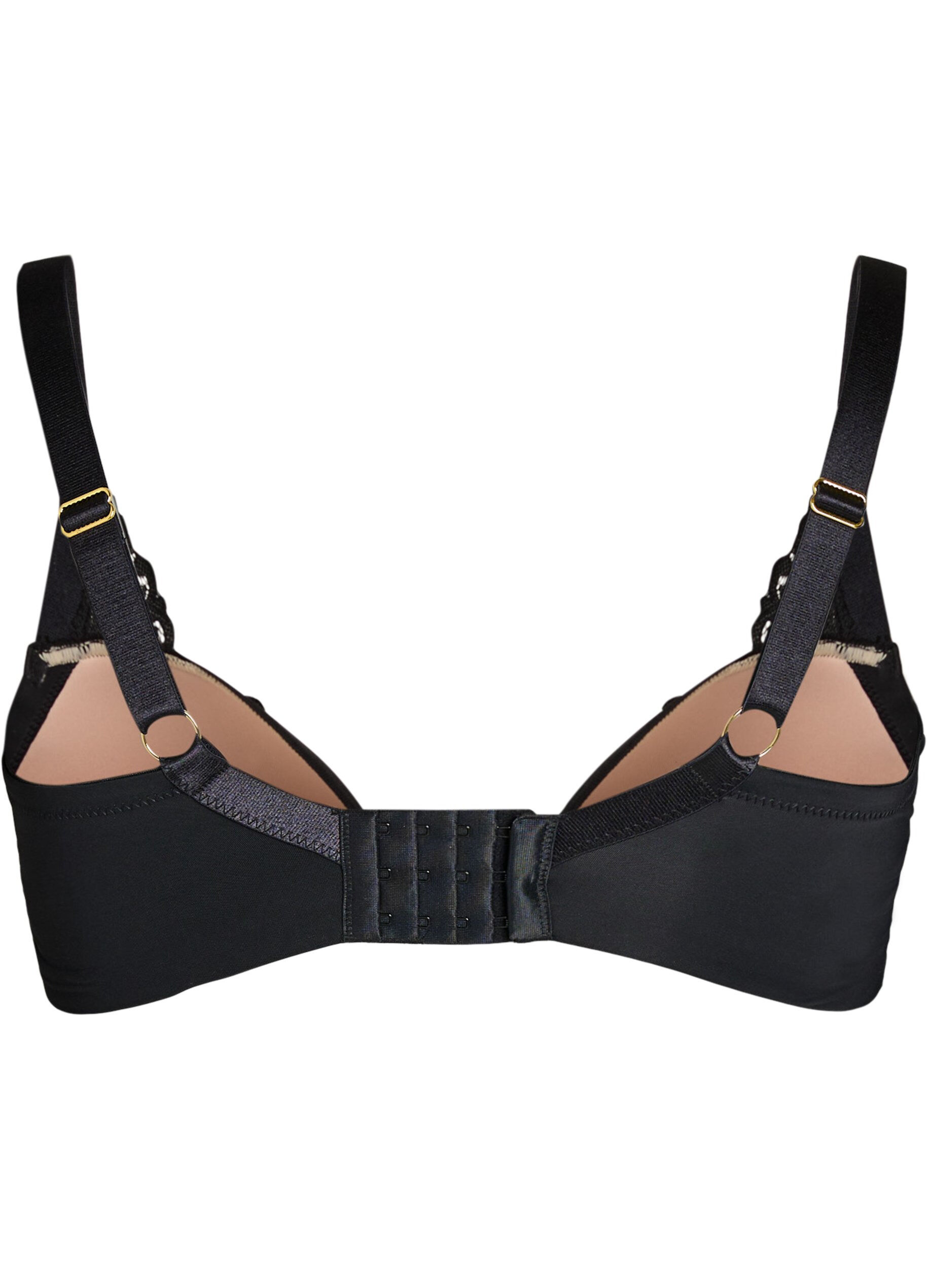 ZizziSoutien-gorge moul&eacute; &agrave; armatures avec dentelle florale, Noir, Packshot image number 1
