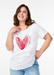 T-shirt en coton avec motif, Bright W. w. Heart, Model image number 0