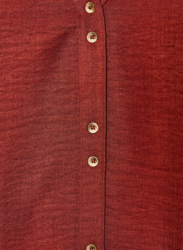 Hemdbluse mit V-Ausschnitt und kurzen &Auml;rmeln, Rot, Packshot image number 2