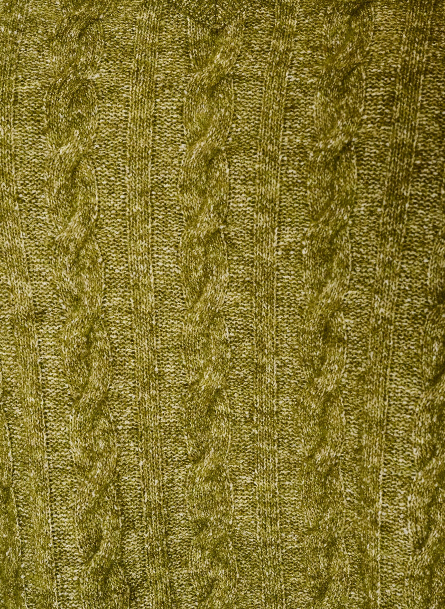ZizziBlouse en maille torsad&eacute;e avec col en V, Vert, Packshot image number 2