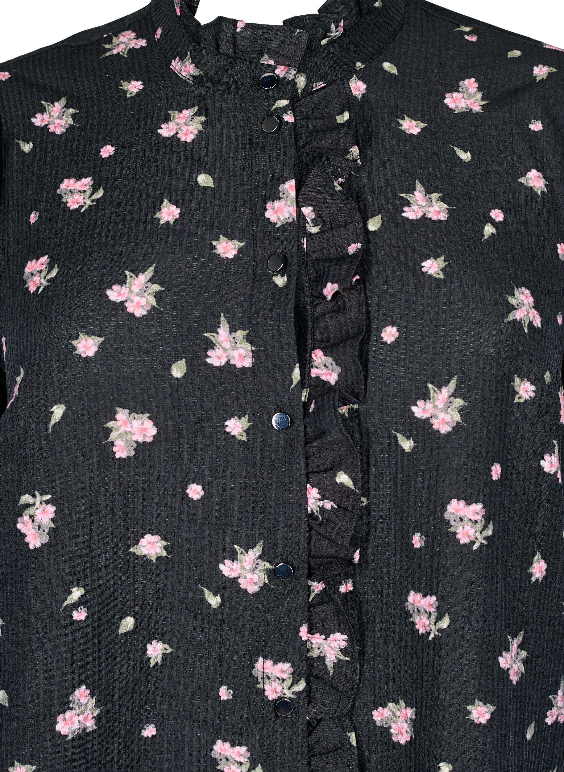 Zizzi Tunique florale en lyocell, Noir, Packshot image number 2